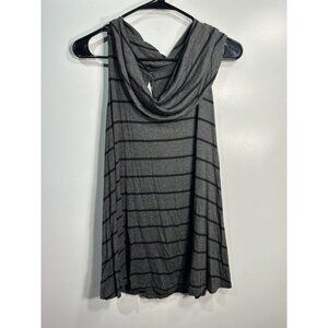 r2d womens sleeveless tank top shirt blouse grey striped size small